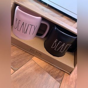 Rae Dunn “beauty and beast” mug set, never opened